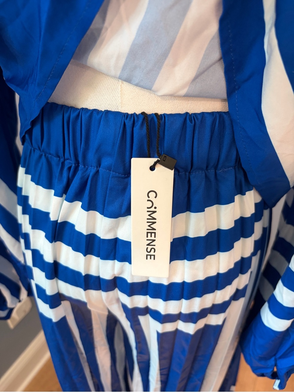 Commense Blue & White Geometric Matching Set NWT Medium - Picture 8 of 12